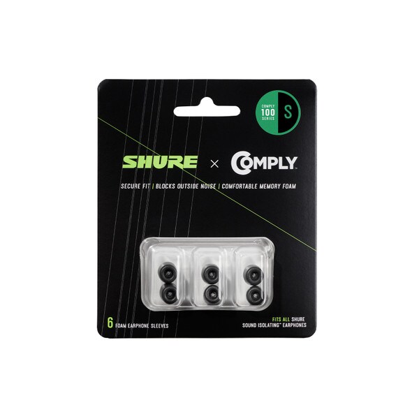 Main product image for Shure EACYF1-6S 6 Pack 100 Series Small Foam Sleeves for Earphones242-437